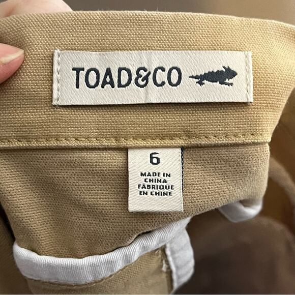 TOAD & CO. Tan organic cotton twill blend button front casual skirt size 6 - Picture 5 of 6